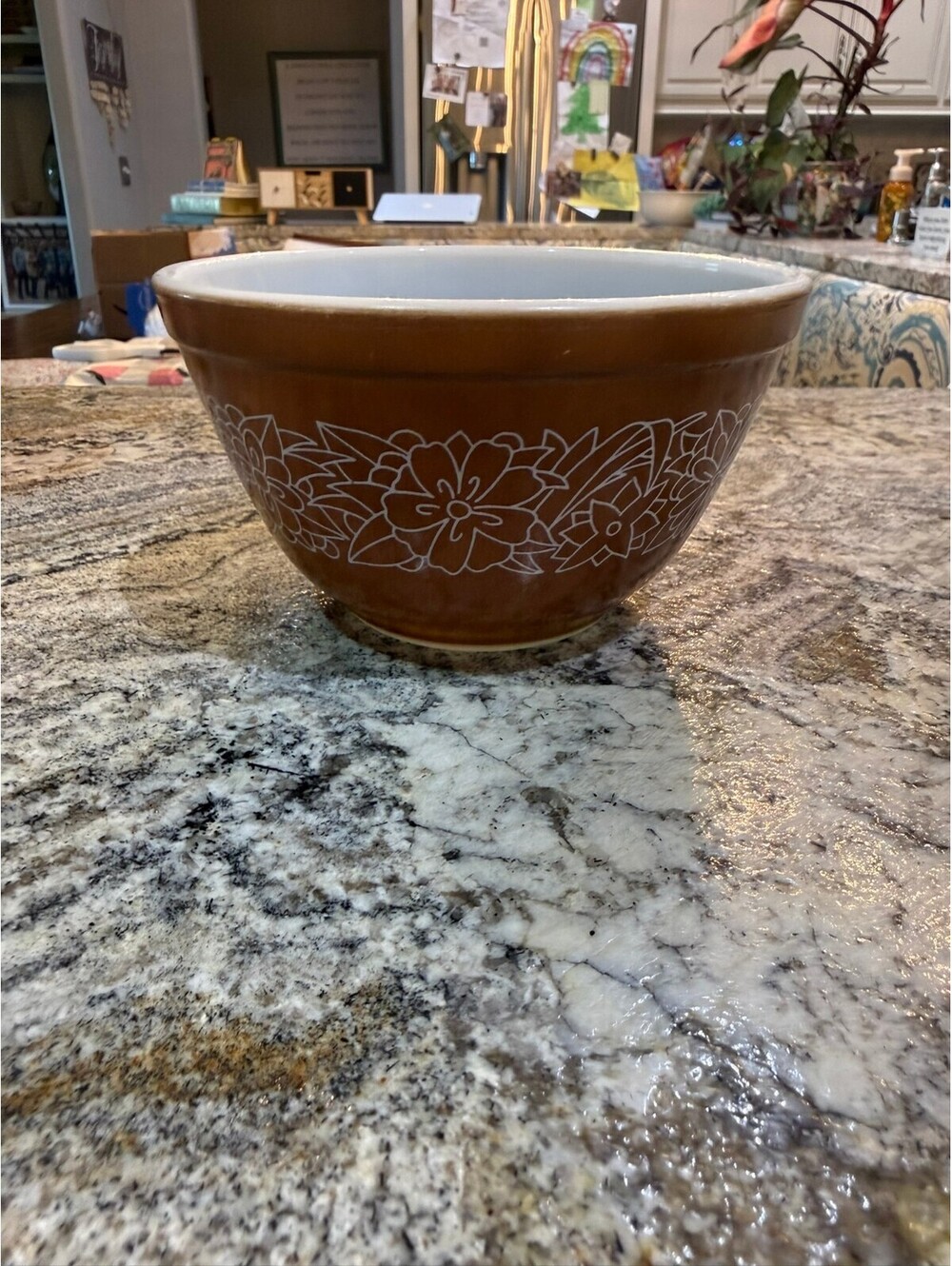 Pyrex Woodland Pattern #401 Glass Mixing Bowl 1.5 Pint